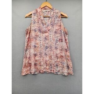 Violet + Claire Abstract Splatter Print Sleeveless Surplice Blouse Top Medium M